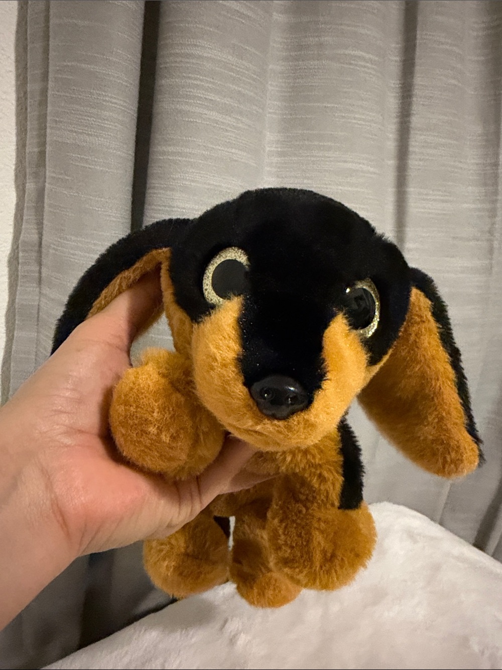 Dachshund Plush Purse (no handles) Pouch or Clutch bag BIG EYES Weiner Dog